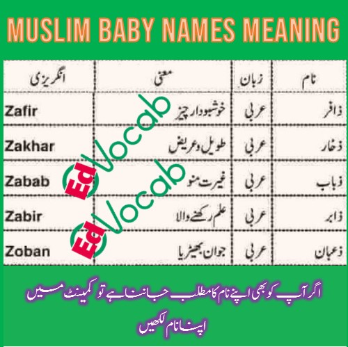 Name meaning of Zafir,Zakhar, Zabab, Zabir, Zoban