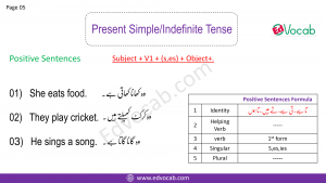 Presemt Indefinite Tense in Urdu