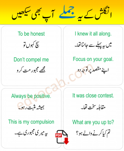 English To Urdu Sentences Set 1