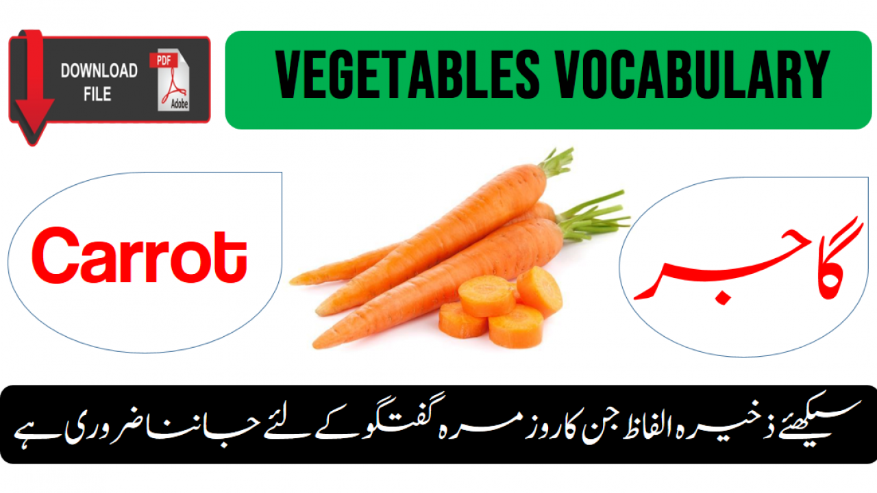 Vegetables Vocabulary English To Urdu With Pdf Edvocab