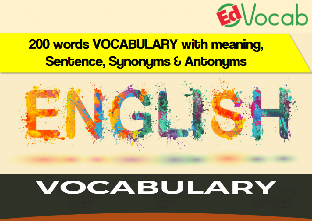 100 VOCABULARY Words With Meaning Sentence For IELTS GRE TOEFL