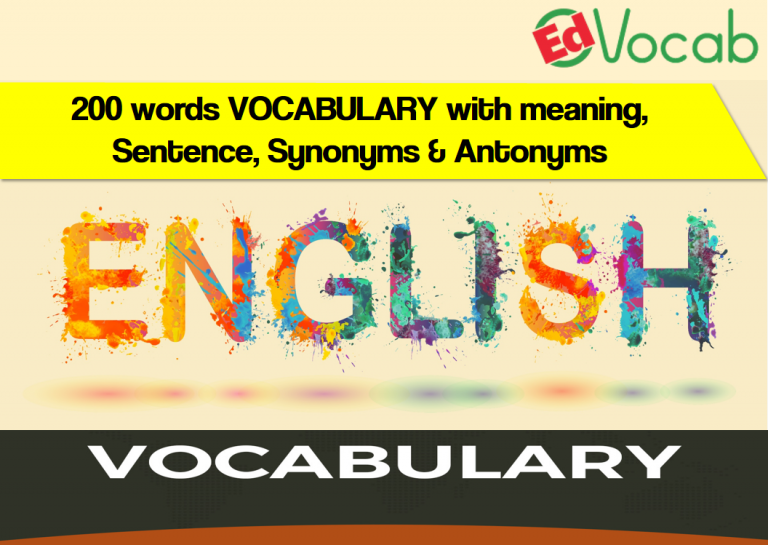 100 Vocabulary Words With Meaning Sentence For Ielts Gre Toefl 0077