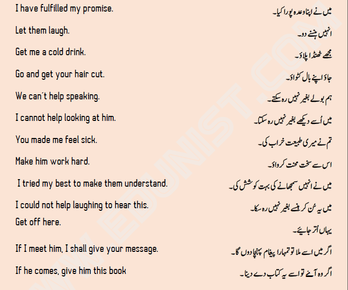 English to Urdu sentences Used in Daily Life, Set-30