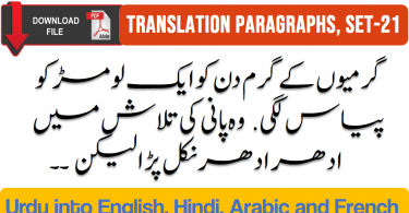 Translation Paragraphs, | Urdu into English, Hindi, Arabic and French
