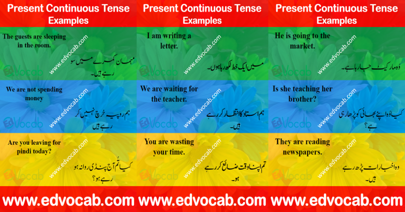 Present Continuous Tense Examples In Urdu pdf | Present Continuous Tense Rules