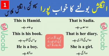 Spoken English Class 1 in Urdu | Basic Spoken English Course in Urdu Free download