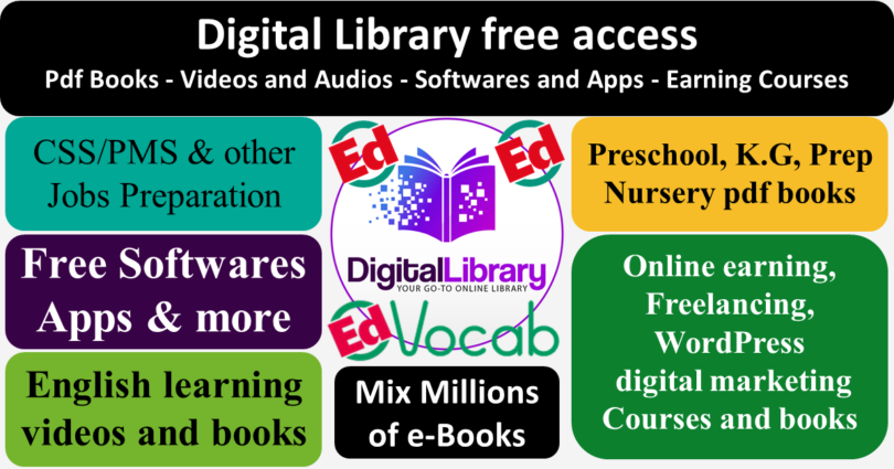 Digital Library free access | Pdf Books - Videos and Audios - Softwares and Apps - Earning Courses